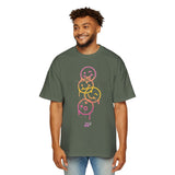 Colorful Smiley Graphic Oversized Tee for Men