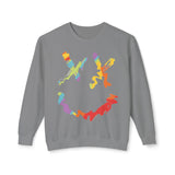 Colorful Smiley Graphic Unisex Lightweight Crewneck Sweatshirt