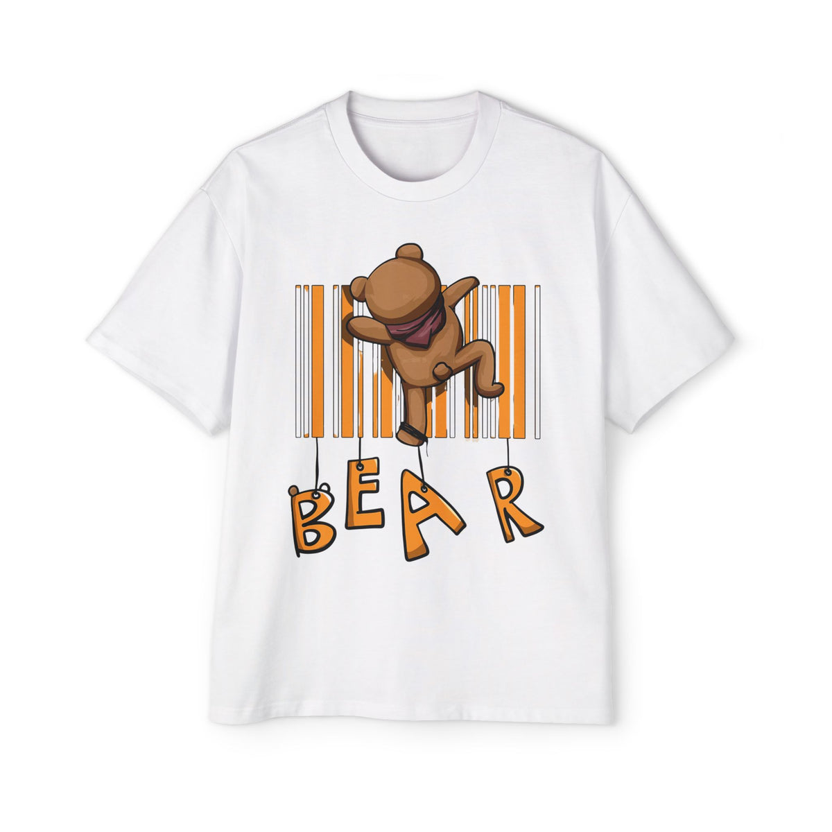 Playful Bear Graphic Oversized Tee for Men