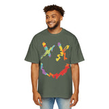 Colorful Smiley Graphic Men's Heavy Oversized Tee