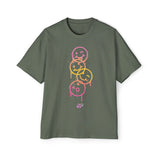 Colorful Smiley Graphic Oversized Tee for Men