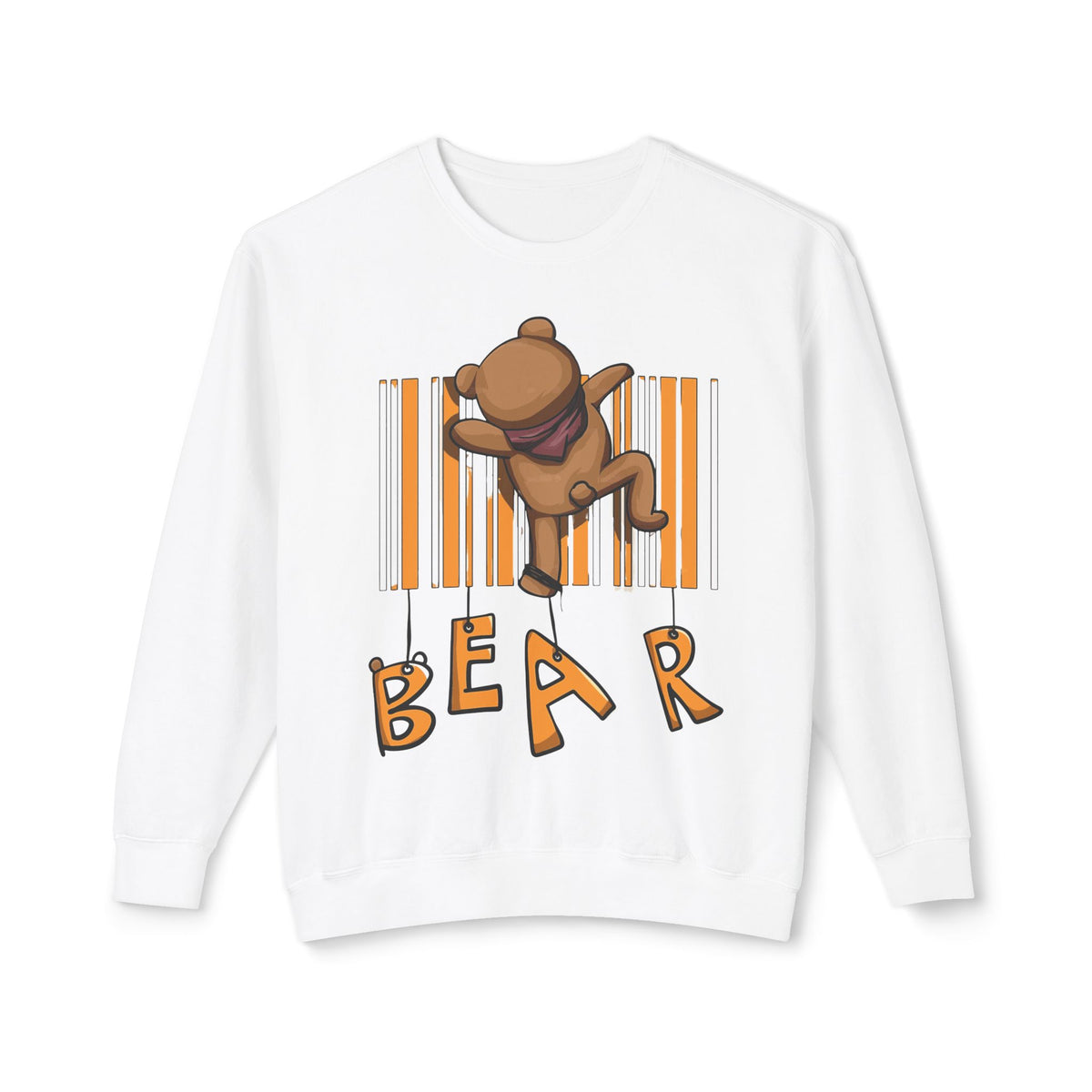 Cute Bear Graphic Unisex Lightweight Crewneck Sweatshirt