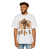 Playful Bear Graphic Oversized Tee for Men