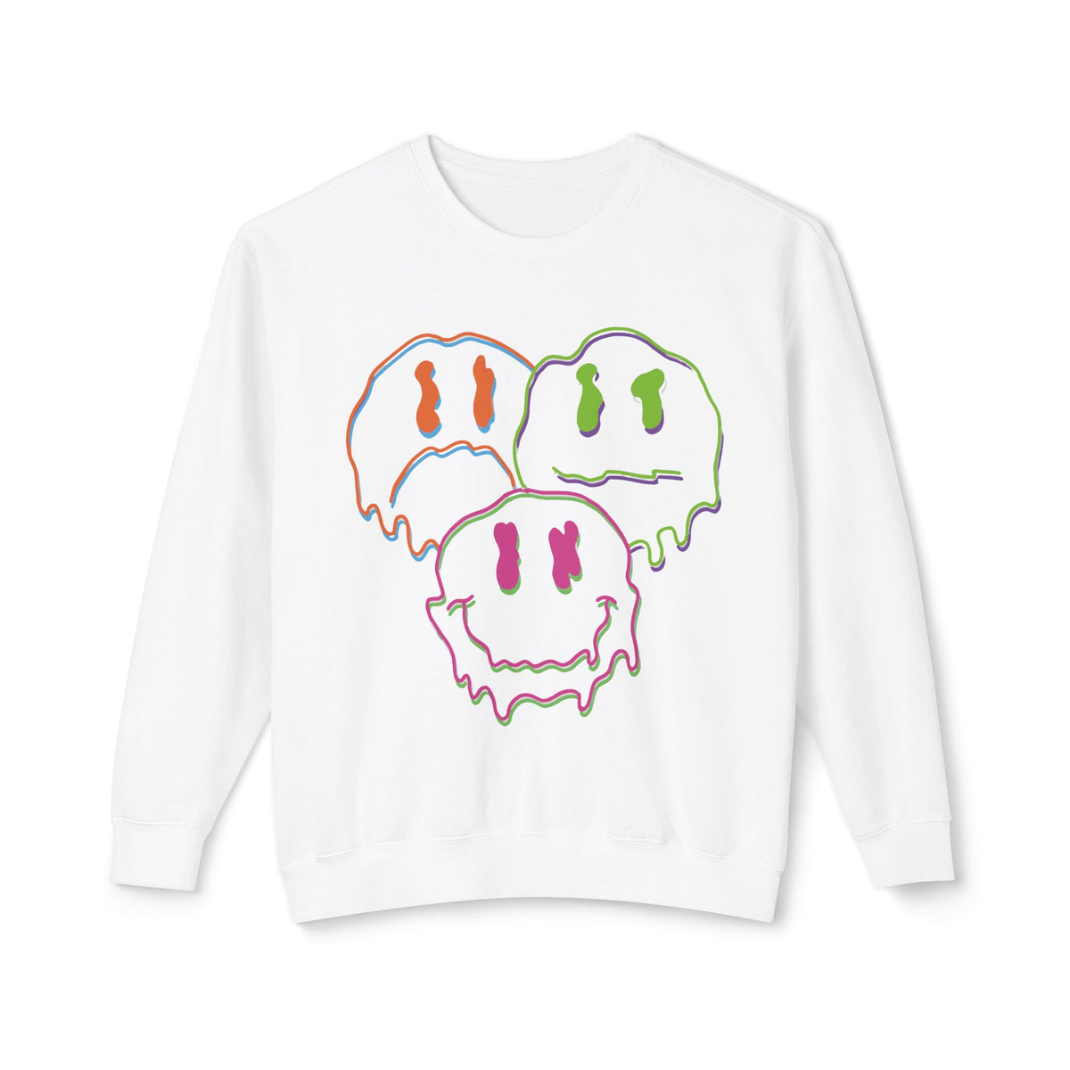 Smiley Drip Unisex Lightweight Crewneck Sweatshirt