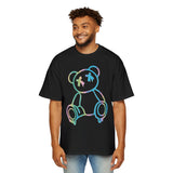 Colorful Bear Graphic Oversized Tee for Men