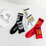 3 Pair/Box Fashion Socks Men New Spring Tiger Printing Red Amulet Stripe Sports Basketball Crew Socks Men's and Women's Socks